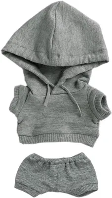 Produktbild von Plüsch-Puppen-Outfit - 2-teiliges Set - 10 cm - Grau