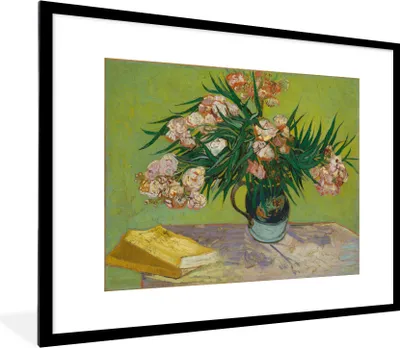 Produktbild von MuchoWow® MuchoWow® Gerahmtes Poster Der Oleander - Vincent van Gogh 80x60 cm - Poster mit zchwarzem Bilderrahmen - Schlafzimmer-Dekorationen - Fotoposter