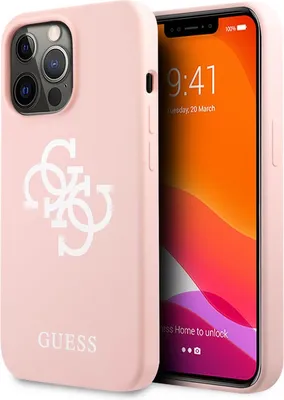 Obrázok produktu pre Guess Silikónové puzdro s logom 4G pre iPhone 13 Pro / iPhone 13 - ružové