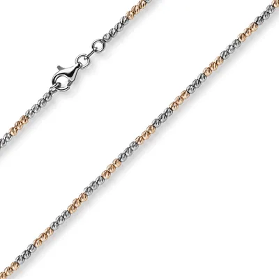 Produktbild von 1,8mm Collier Kugelkette aus 585 Gold Weißgold Rotgold bicolor Halsschmuck, 45cm