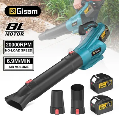 Immagine prodotto di Soffiatore a batteria - Soffiatore manuale - Motore brushless - 20.000 giri/min - Sistema da 18 V - 2 batterie incluse - Per foglie, polvere e neve