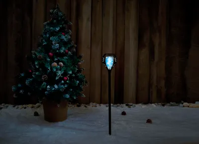 Produktbild von Solar Weihnachts-Gartenleuchte 2in1 Laterne Dämmerungssensor IP44