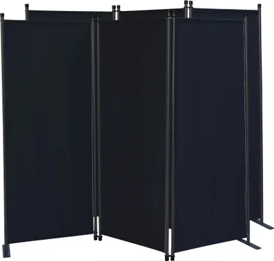 Produktbild von 2 Stück Paravent 3 Teilig 170 x 165 cm Schwarz - Garten & Balkon Sichtschutz Stellwand Innen & Außen - Raumteiler Trennwand Faltbar Blickdicht & Wetterfest