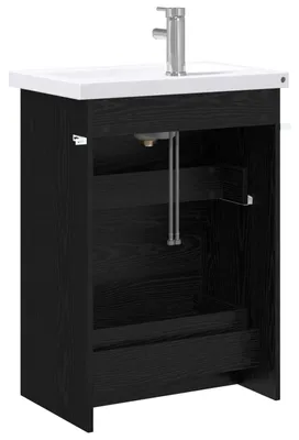 Image de Ensemble de meubles de salle de bain vidaXL, chêne noir, 61 x 40 x 84,5 cm