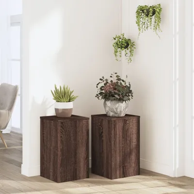 Produktbild von "2026 Promotion" Pflanzenständer - Hochbeet - 2 Stk. - Blumenkasten - Braun Eiche 30x30x50 cm - Holzwerkstoff - Beete CC31173