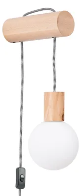 Zdjęcie produktu dla Kinkiet NIMBI naturalne drewno i czarny 1xG9x8W drewno wym:67x6x25cm IP20 Sollux Lighting