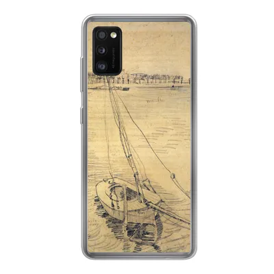 Produktbild von MuchoWow® Handyhülle Schutzhülle Hülle für Samsung Galaxy A41 Segelboot auf der Seine bei Asnières - Vincent van Gogh Silikon Softcase Handy Hülle - Mobiltelefon