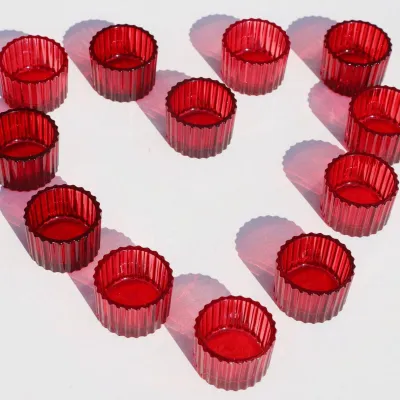 Produktbild von Rote Teelichthalter aus Glas für Valentinstag
