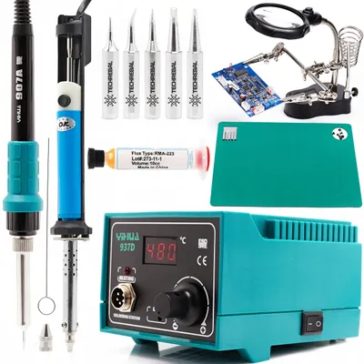 Produktbild von Yihua 937D Lötstation + Kit: Saugmatte, Spitzen, Flussmittelmatte