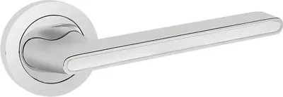 Zdjęcie produktu dla Klamka ELIKA Chrom/Białe na Rozecie - Premium, do Drzwi 38-45mm, Znal, Kuchinox