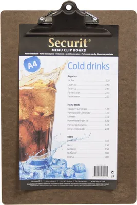 Produktbild von Securit Speisekarten Klemmbrett (B)115 x (H)265 mm braun