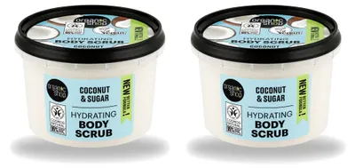 Image de 2 x Gommage hydratant pour le corps Bio, senteur coco - Nourrissant en profondeur - 250 ml - Pack avantage - 2 pièces