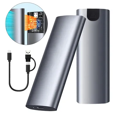 Produktbild von M.2 NVMe SSD Gehäuse, USB 3.1 Adapter 10Gbps, USB-C auf USB-C Kabel