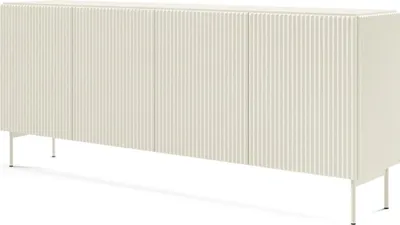 Produktbild von Sideboard MUTI 195 cm kaschmir riffeloptik push-to-open kommode 4-türig