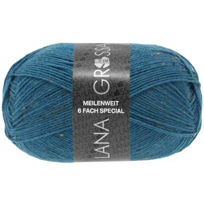 Produktbild von Lana Grossa MEILENWEIT 150 g TWEED 6-fach Sockenwolle 390 m Farbe 9236 - Petrol meliert