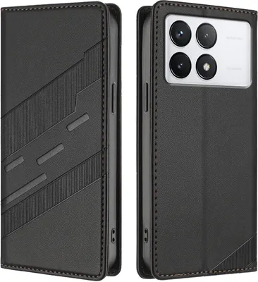 Produktbild von Hülle für Xiaomi 14T Pro, Kunstleder Brieftaschen Handyhülle mit Kartenfach und Standfunktion Schwarz