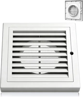 Imagen del producto de Rejilla de ventilación rectangular, de 150 mm, con protección contra insectos, de color blanco, para la circulación del aire