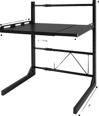 Immagine prodotto di Scaffale per microonde, regolabile in altezza, struttura robusta, nero