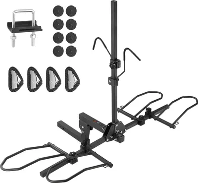 Immagine prodotto di portapacchi per 2 biciclette, 160 lbs, portapacchi pieghevole per auto, camion, SUV, ricevitore da 2 pollici, interfaccia rettangolare