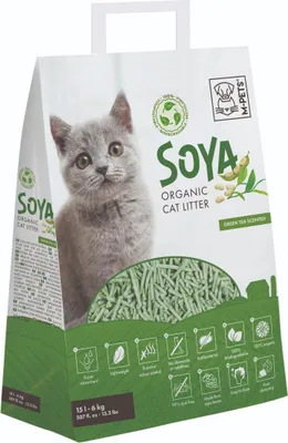 Immagine prodotto di M-Pets lettiera di soia con tè verde 15 litri
