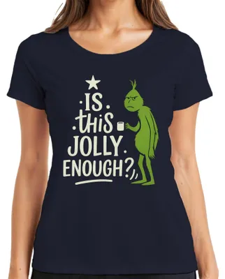 Obrázok produktu pre JE TO DOSŤ ŽIARLIVÉ Grinch Vianoce vtipné sarkastické výroky Dámske tričko, Navy, S