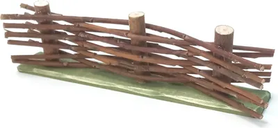 Produktbild von Miniatur Weidenzaun, Flechtzaun für Weihnachtskrippe 4cm hoch. 15 cm lang.