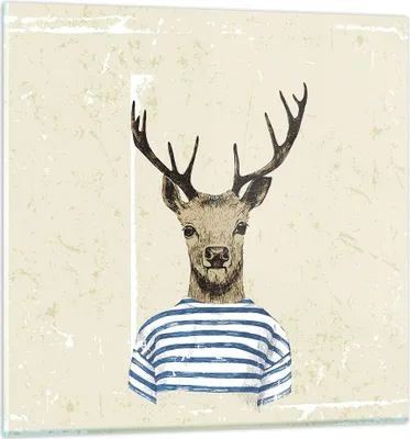 Produktbild von Bilder auf glas - Einteilig - Hipster Anthropomorphismus Hirsch - 40x40cm - Glasbilder - Wandbilder - Bilder - Wanddekoration aus Glas - Glas Bilder - Wandbild auf Glas - GAC40x40-4227