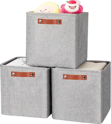 Produktbild von Faltbare Stoffboxen Grau 30x30x30cm Set 3