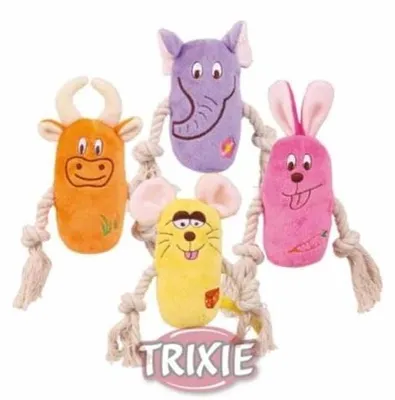 Image de Trixie Figurine avec corde et balle de tennis, peluche, 16 cm