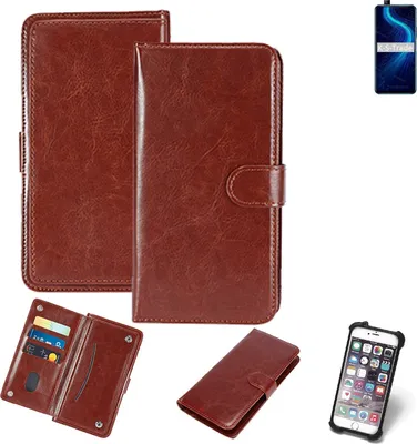 Produktbild von K-S-Trade 360° Hülle kompatibel mit Huawei Honor X10 braun Kunstleder Case BookCase WalletCase Kunstlederederhülle Handyhülle, Rundumschutz Bumper