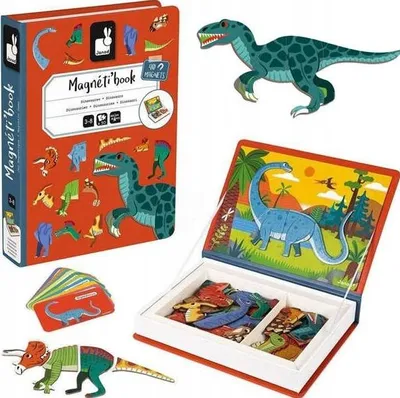 Produktbild von Janod Magnetibook Dinosaurier Lernspielzeug ab 3 Jahren