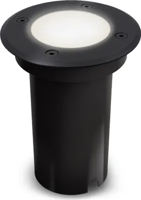 Produktbild von SSC-LUXon KALPA LED Bodeneinbaustrahler schwarz rund GU10 3W neutralweiß 230V IP67 Bodenleuchte regenfest & befahrbar
