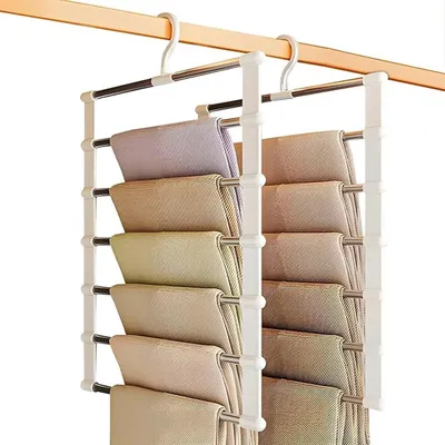 6er-Set Kleiderbügel mit 6 Stangen, platzsparend, bis 3 kg belastbar