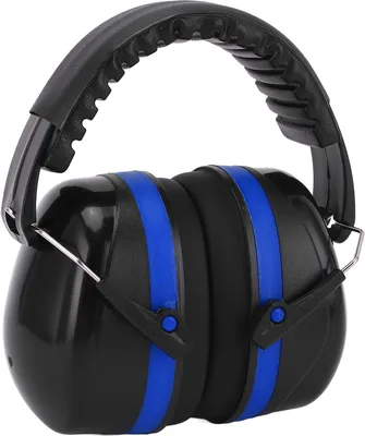 Image de Casque antibruit industriel Protection auditive Taille réglable Casque antibruit pliable pour bébé Adultes Noir Bleu