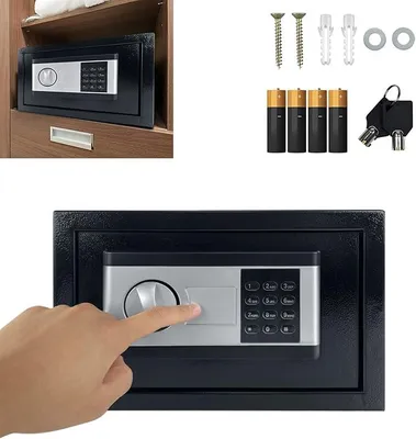 Produktbild von Safe Tresor, 34L Elektronischer Wandtresor, Möbeltresor Geldkassette Tresor Feuerfest Wasserdicht, mit zahlenschloss und Schlüssel, 38x30x30cm