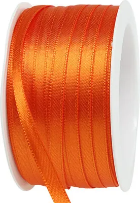Produktbild von Geschenkband Dekoband Satinband Orange Doppelsatin 6mm x 50m