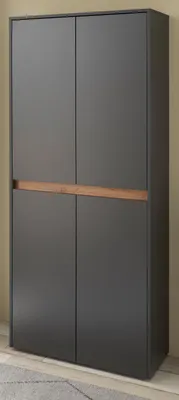 Produktbild von Schuhschrank "Center" in grau matt und Wotan Eiche Flurschrank 85 x 195 cm