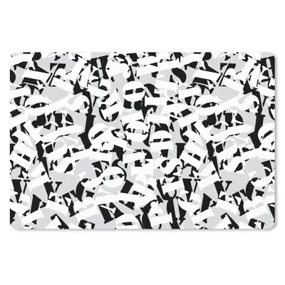 Produktbild von MuchoWow® Schreibtischunterlage Buchstaben - Alphabet - Muster - Schwarz und Weiß 60x40 cm - XXL Mauspad - Großes Mauspad