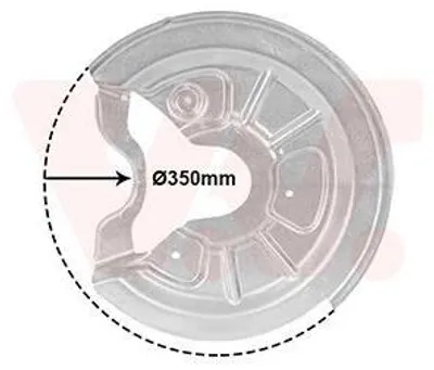 Produktbild von VAN WEZEL Spritzblech Bremsscheibe für VW GOLF VI (5K1) Hinten Links 7623371 Ankerblech
