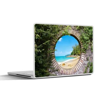 Produktbild von MuchoWow® Laptop Aufkleber Sticker Cover Strand - Meer - Aussicht - Sommer 32.5x23.5 cm - Sticker für Laptop - Selbstklebend