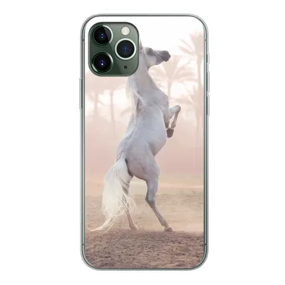 Produktbild von MuchoWow® Handyhülle Schutzhülle Hülle für iPhone 11 Pro Pferd - Sand - Palme Silikon Softcase Handy Hülle - Handy