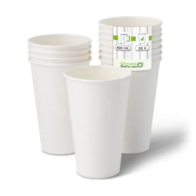 Produktbild von 400ml Pappbecher Einwegbecher To Go for Kaffee Tee Heißgetränke 50 Stück