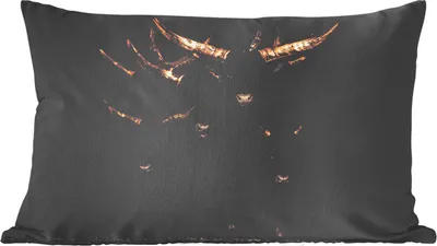 Produktbild von MuchoWow® Zierkissen Sofakissen Wohnzimmer Dekokissen 50x30 cm Kühe - Hörner - Gold - Wohnzimmerdekoration - Polster mit Photo