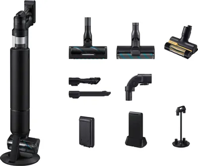 Produktbild von Samsung Bespoke AI Jet Ultra Akku+ CompleteClean, 1050 W Motorleistung, Satin Black, 2-in-1-Stabstaubsauger, Staubbeutel, Schwarz, 0,5 l, Trocken, HEPA
