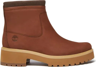 A single Timberland women's boot shown from the side against a white background.