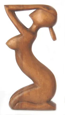 Produktbild von Holzfigur Sonnenanbeterin, 25 cm
