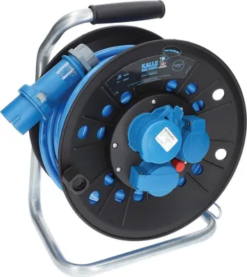 Produktbild von KALLE DAS KABEL Campingkabeltrommel CEE H07BQ-F 3G 2,5 mm² 230V 16A Extreme Blau IP44 25 Meter