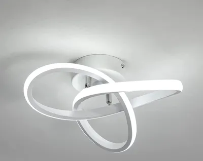 Produktbild von KUKAK LED Deckenleuchte, Tageslichtweiß, Moderne Deckenleuchte, mit runder Geometrie, schicker Kronleuchter, 6000K, für Flur, Wohnzimmer, Schlafzimmer, 22W, 24cm
