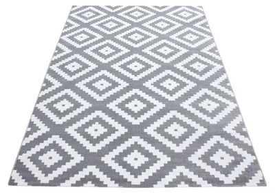 Image de Ayyildiz | Tapis moderne - 240 cm x 340 cm - Gris et crème - Design géométrique - Antistatique et doux