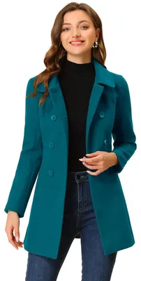 Produktbild von Elzusha – Damenmantel im Trenchcoat-Stil mit langen Ärmeln und Peter-Pan-Kragen